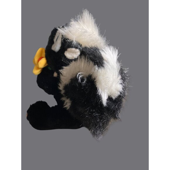 Disney Store Flower the Skunk Plush Toy w/ Flower 9" Black White Stuffed Animal - Picture 9 of 12